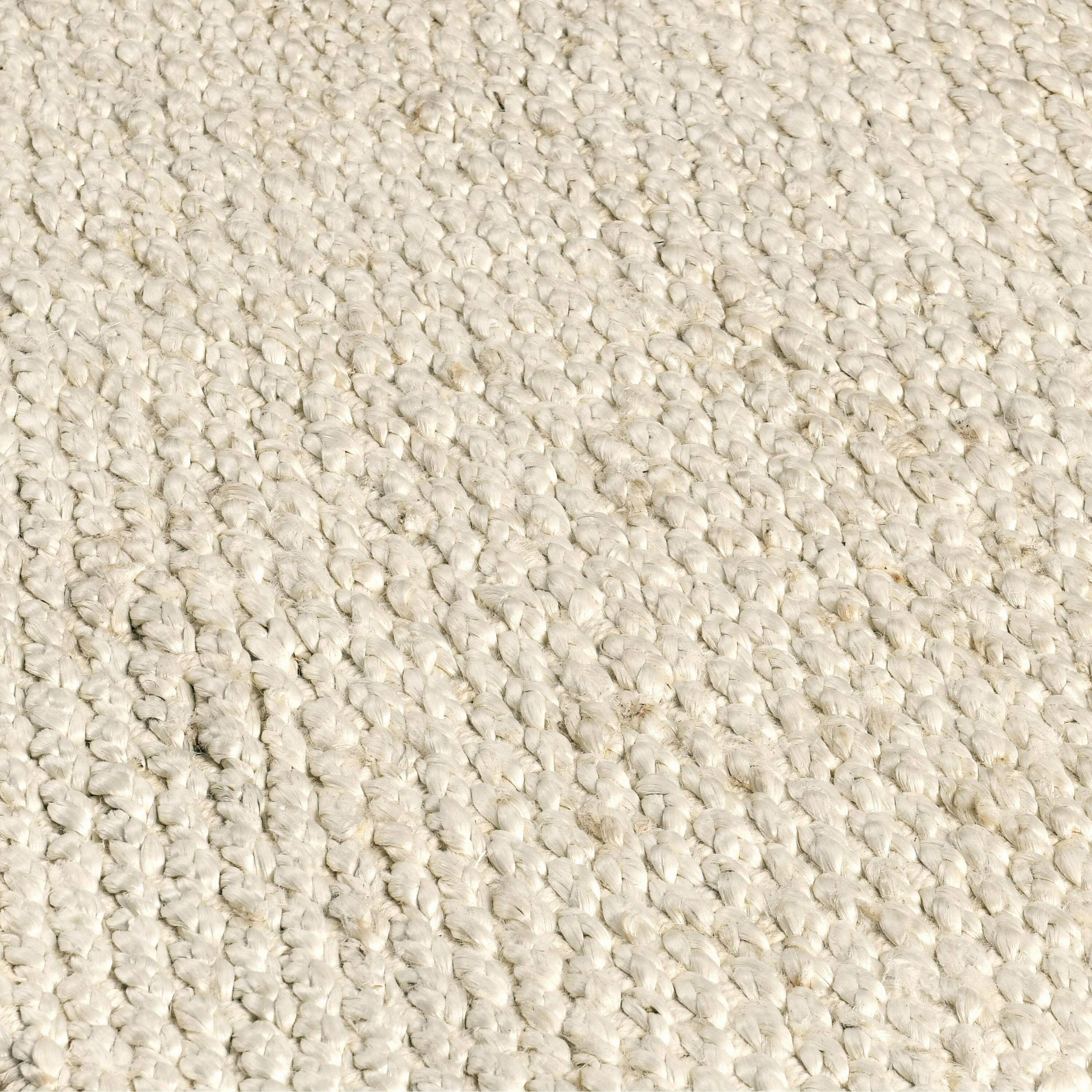 Angle. Manhattan Lane - Medium Area Rug, Handwoven Abstract Braided Pattern - Ivory.