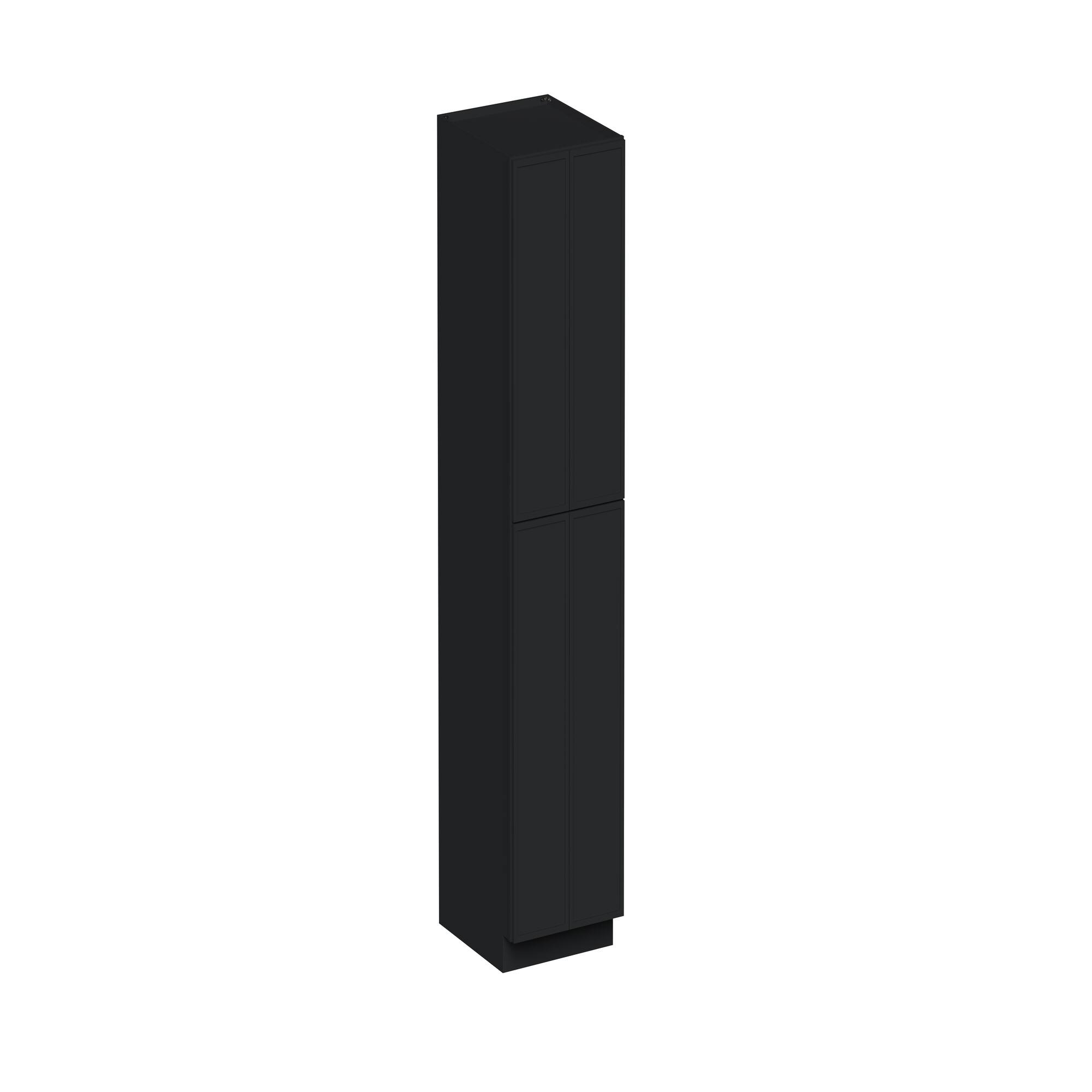 Angle. Boyel Living - 24-in W x 96-in H x 27-in D Shaker RTA Kitchen Pantry Tall Cabinet with Soft-Close - Black.