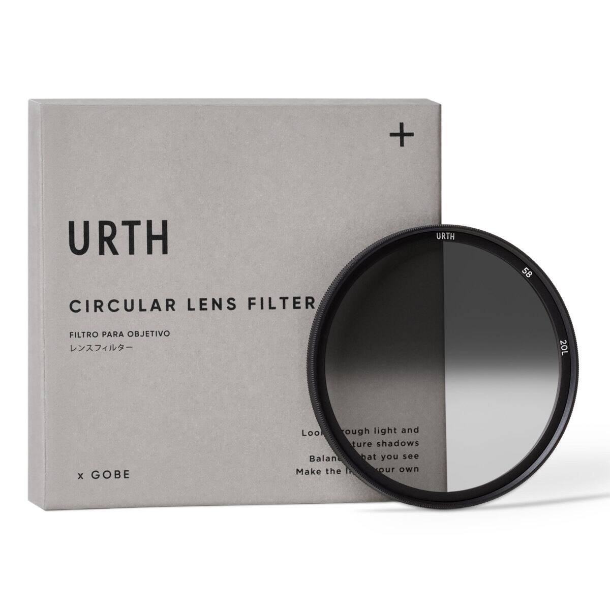 URTH CIRCULAR LENS FILTER  
FILTRO PARA OBJETIVO  
レンズフィルター  

x GOBE  

Look through light and nurture shadows  
Balance what you see  
Make the future your own