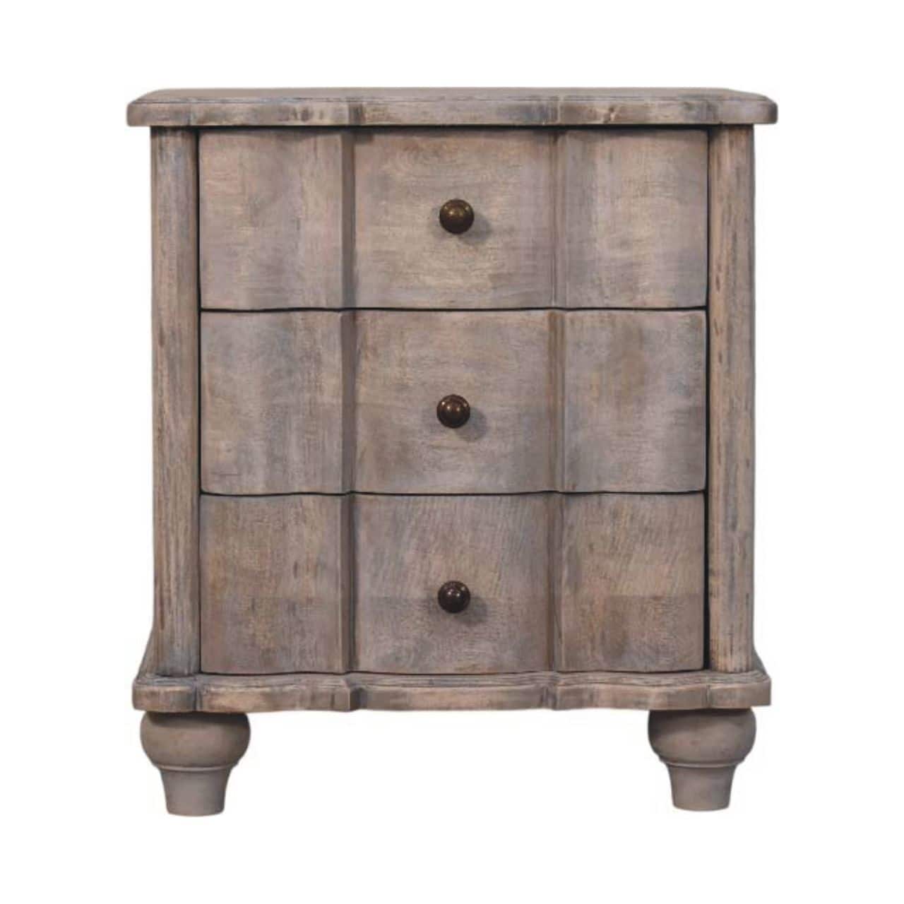 Artisan Furniture - Solid Wood Beaumont Curved Nightstand - Gray