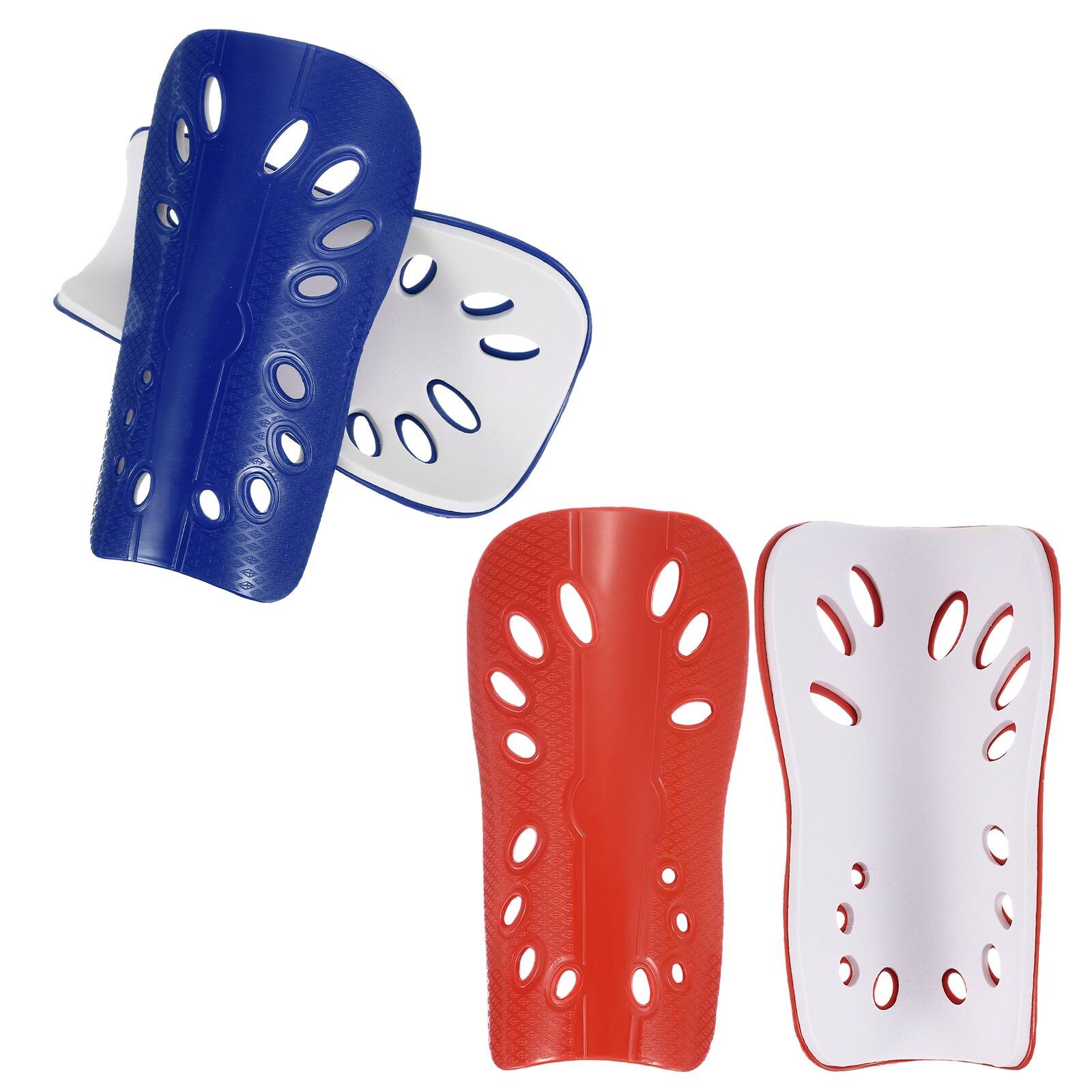 Front. Unique Bargains - Soccer Shin Guards, Shin Pads - For Youth Adults Women Men Football Training, 2 Pairs & S Size - Blue/Red.