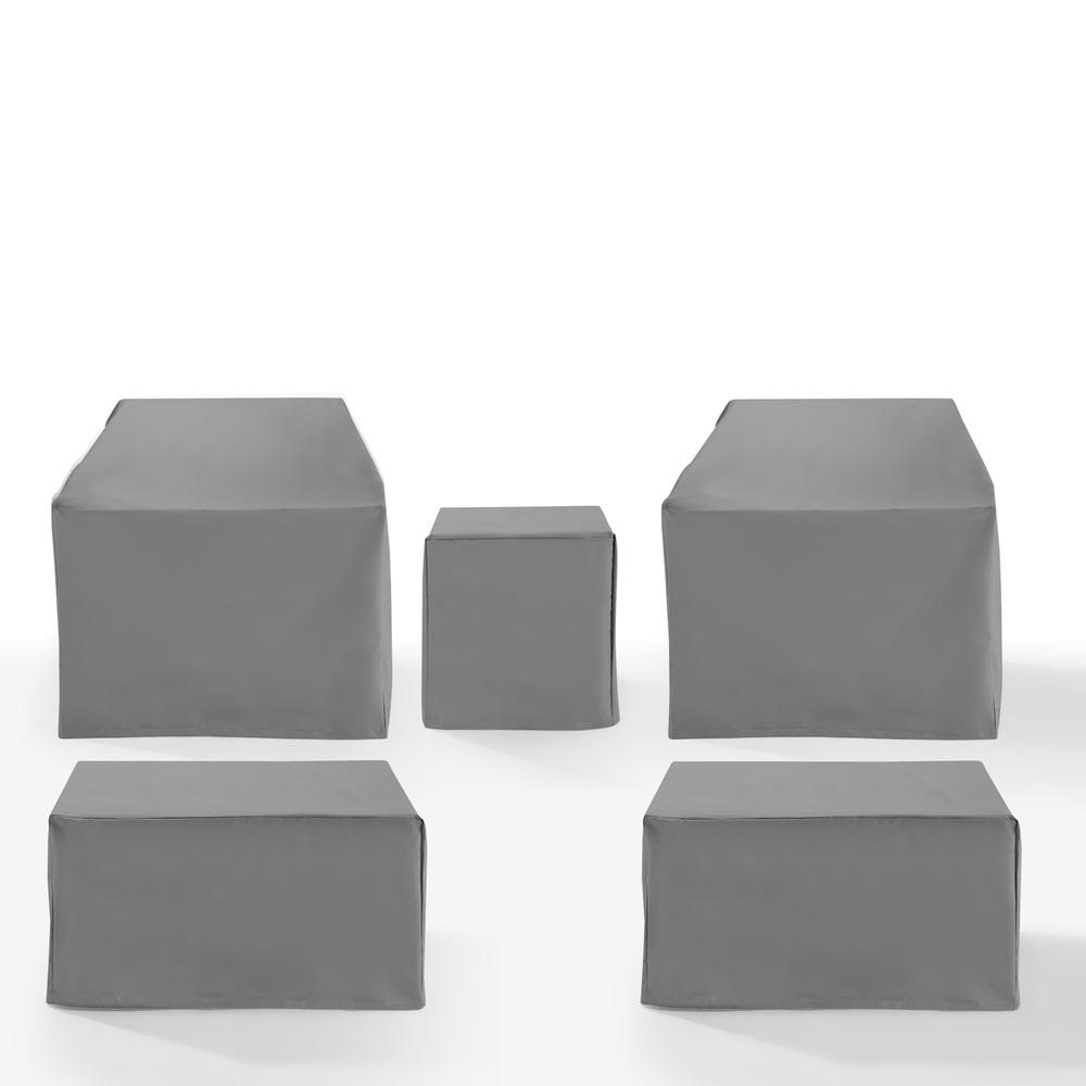 Alt View 7. Crosley Furniture - 5Pc Outdoor Furniture Cover Set - Gray.