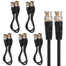 Unique Bargains - BNC Male to BNC Male Coaxial Cable Cord 1.5FT 70-Ohm Extension Wire for DVR CCTV Security Camera System Monitor (5pcs) - Black