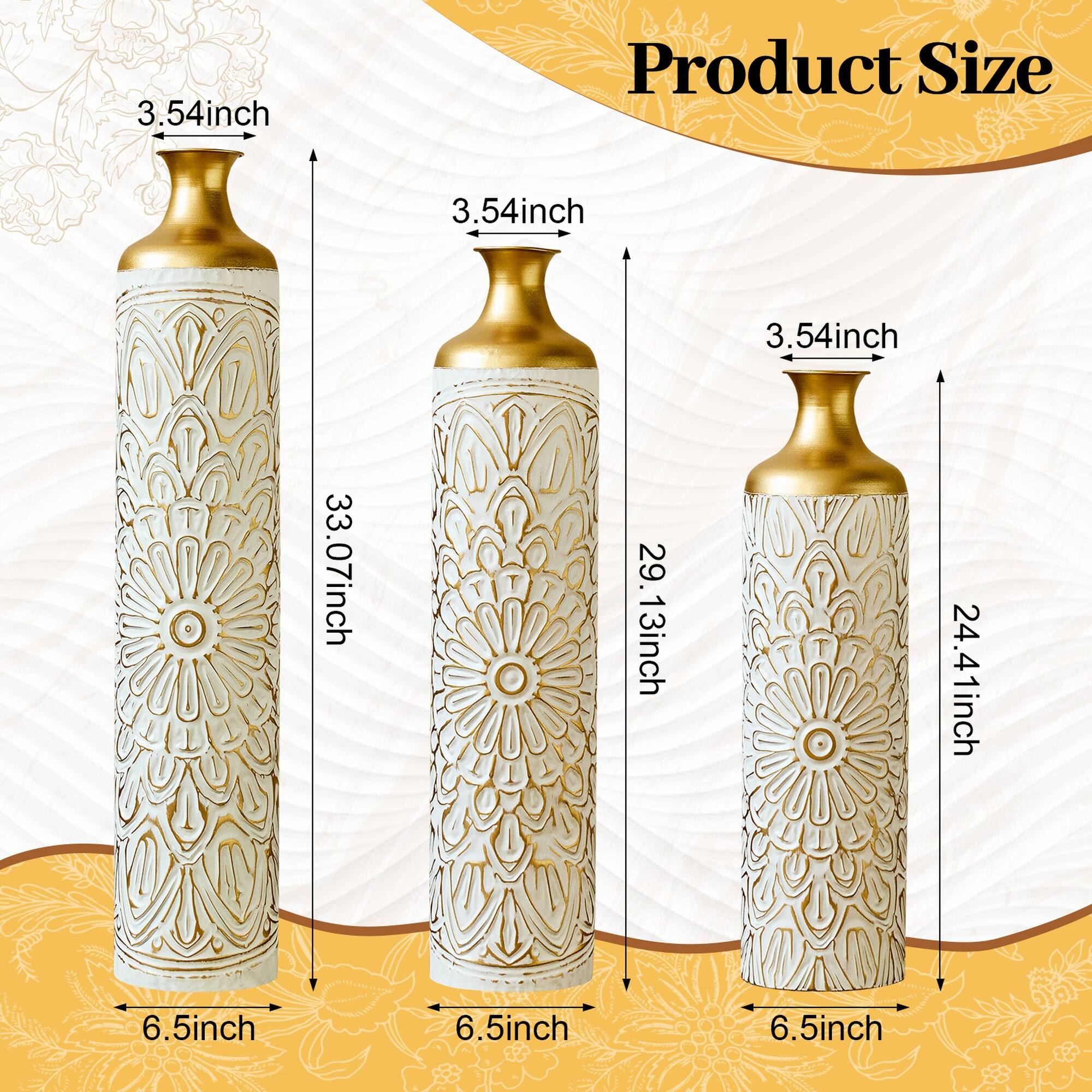 3.54inch  
Product Size  
3.54inch 3.54inch 33.07inch 29.13inch 24.41inch  
6.5inch 6.5inch 6.5inch
