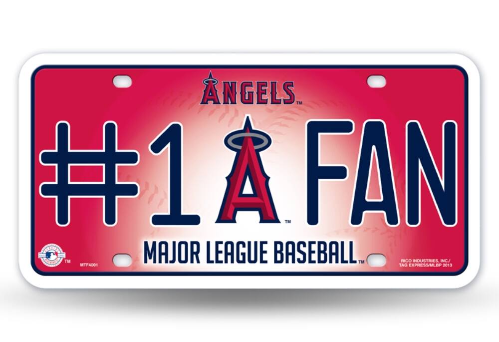 Anaheim LA Angels #1 Fan Stamped Metal License Plate Auto Tag