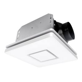 Akicon - 1390N2 Series Decorative Fan Speed 90 CFM Ceiling Bathroom Exhaust Fan with 18 Watt Dimmable 3CCT LED Light Square - White