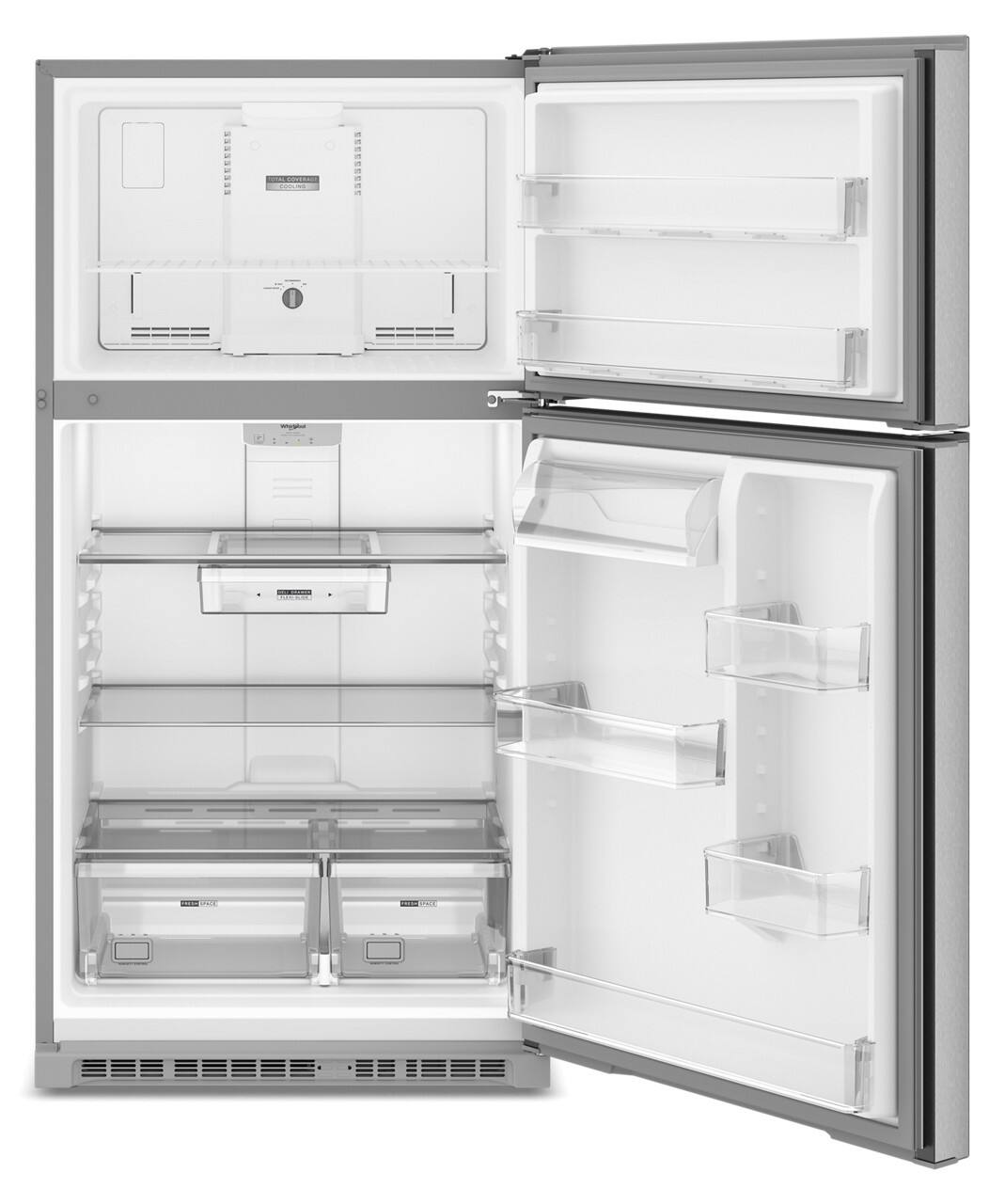 Alt View 2. Whirlpool - 21.3 Cu. Ft. Top-Freezer Refrigerator with Total Coverage Cooling - Fingerprint-Resistant Stainless Finish.