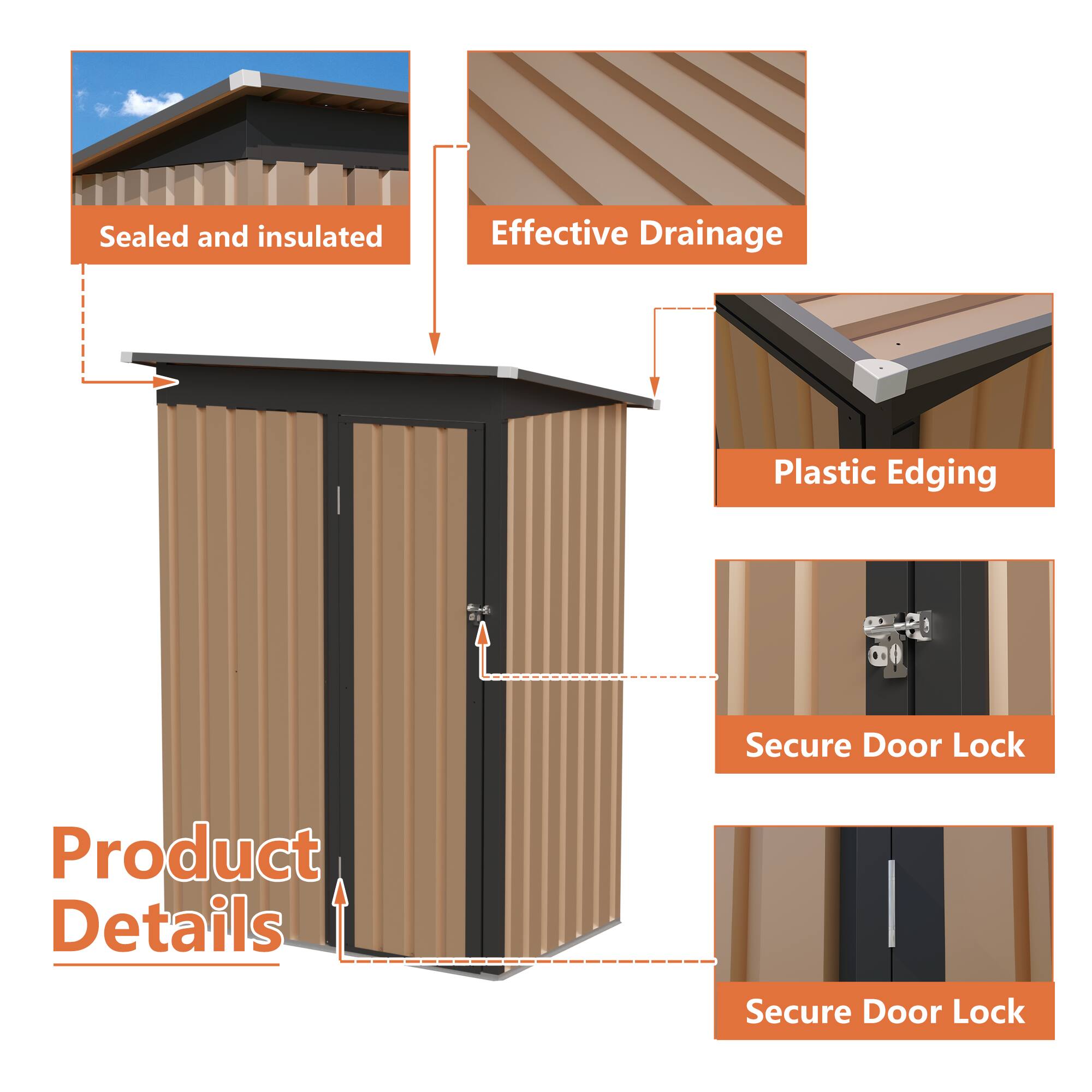 Product Details

- Sealed and insulated
- Effective Drainage
- Plastic Edging
- Secure Door Lock