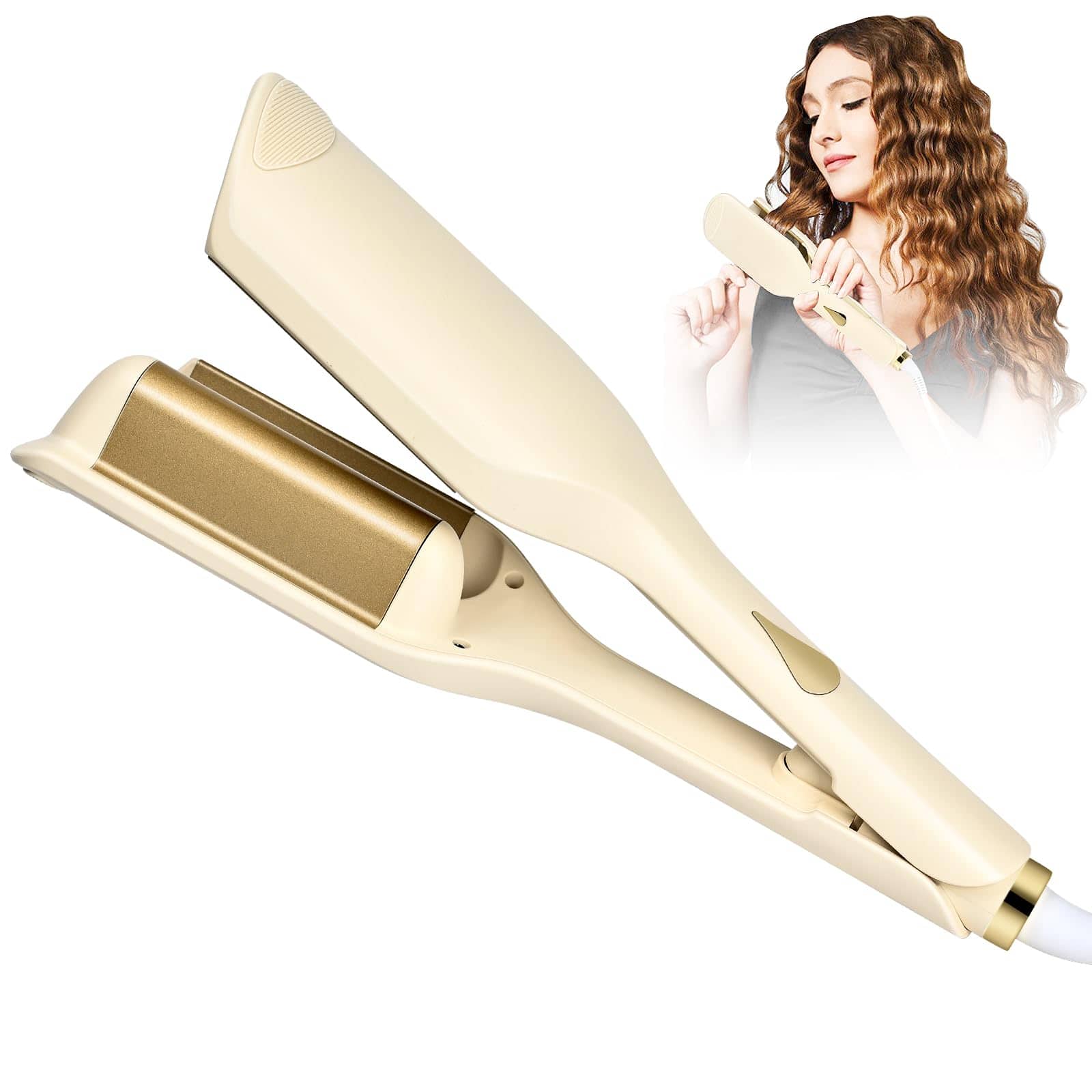 Reds Spade - Curling Iron Hair Crimper Waver Wave With Anti scald Ionic Deep Curler Tool Ceramic Min Auto Shut Off Led - Default