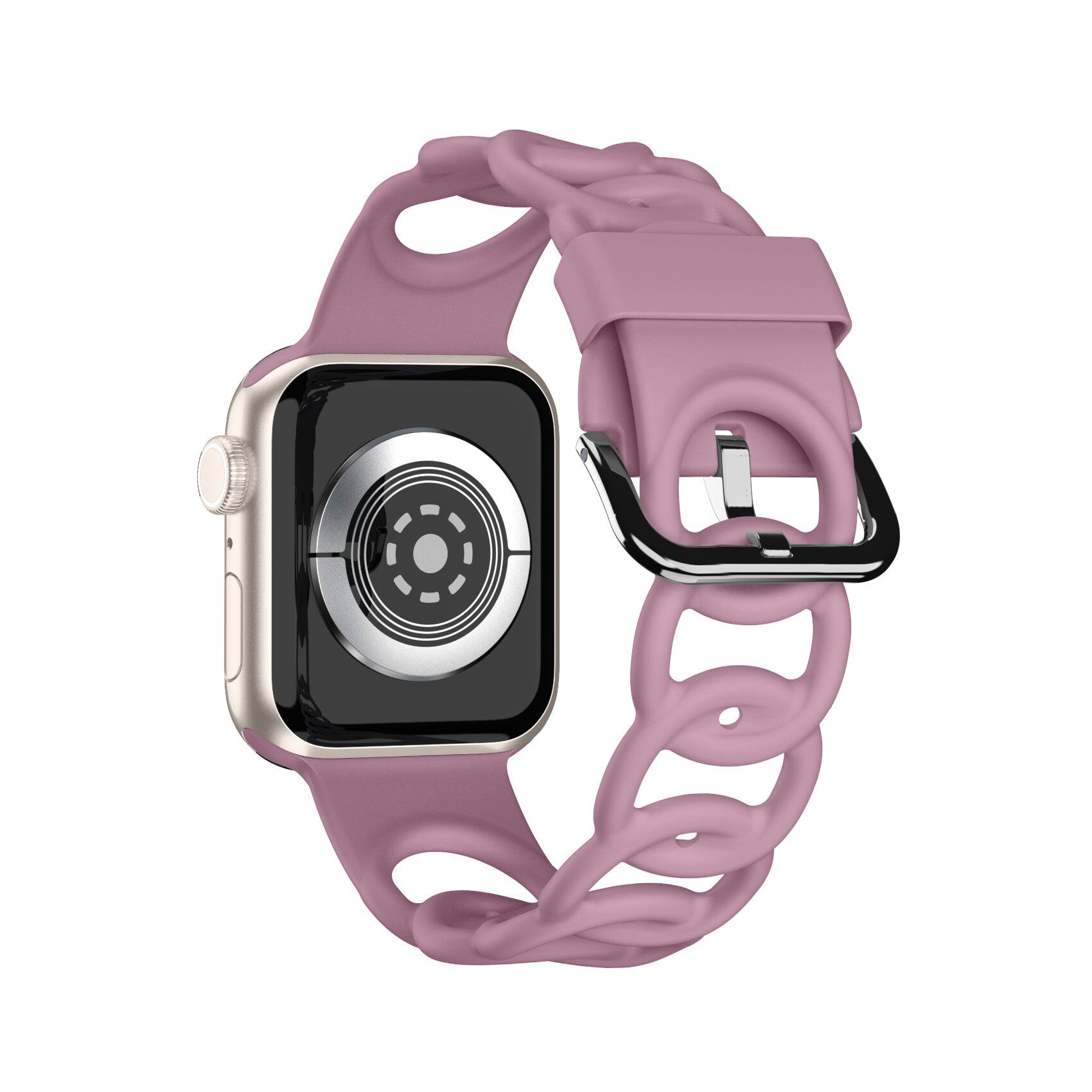 Back. Waloo - Waloo Silicone Link Looped Band For Apple Watch - Lilac.