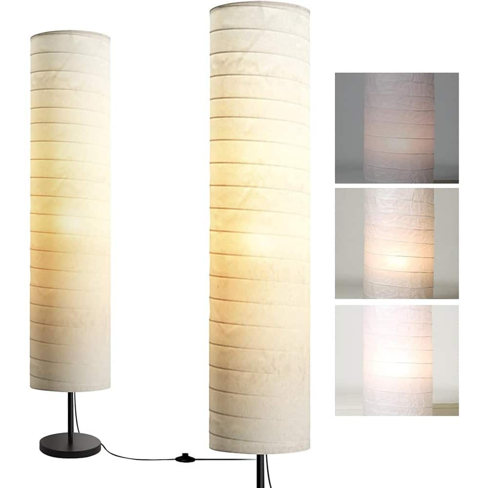 PARKER SLATER - Modern Paper Floor Lamp – White, 55”, 3-Level Dimmable Brightness