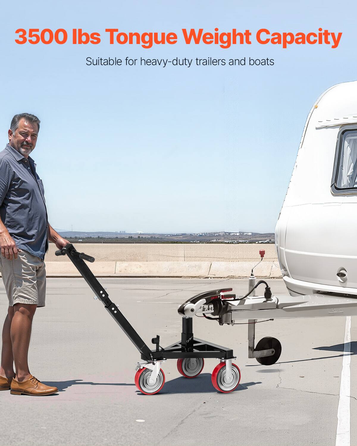 3500 lbs Tongue Weight Capacity. Suitable for heavy-duty trailers and boats.