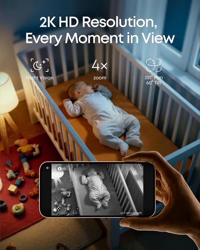 2K HD Resolution, Every Moment in View  
Night Vision  
4x zoom  
351° Pan 60° Tilt  
73°F  
N17 2025 8:31:34 PM