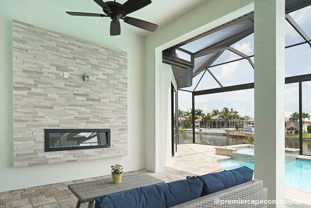 Alt View 2. Touchstone Home Products - 50 in. Wall Mounted Recessed Sideline Outdoor Smart Electric Fireplace - Black.
