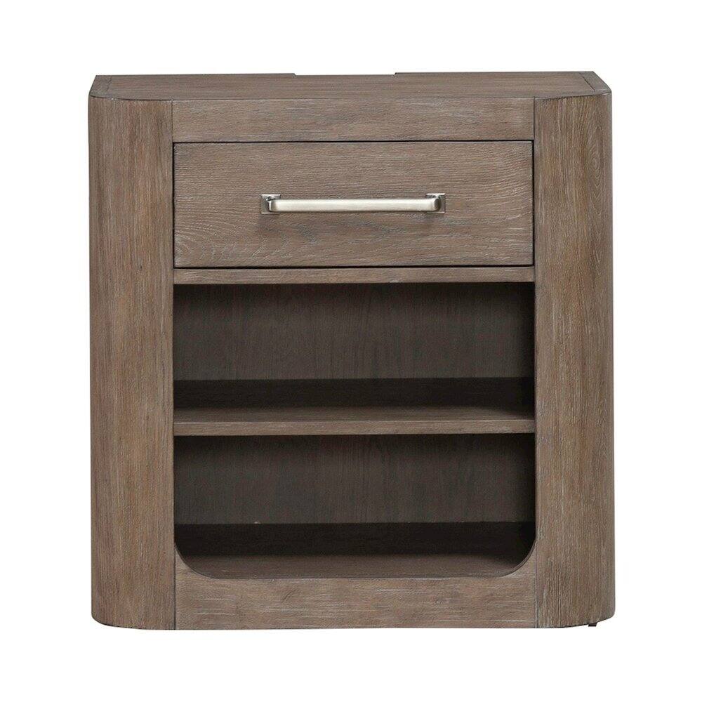 Alt View 1. Liberty Furniture Industries - Open Nightstand with AC USB Charging Station Station - Burnished Clay Wood - Burnished Clay.