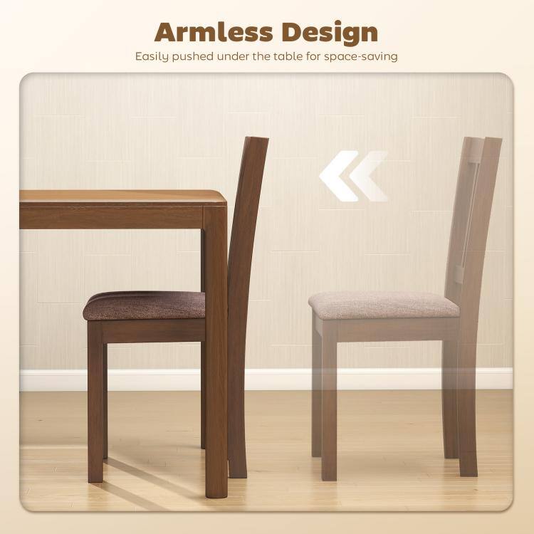 Armless Design  
Easily pushed under the table for space-saving