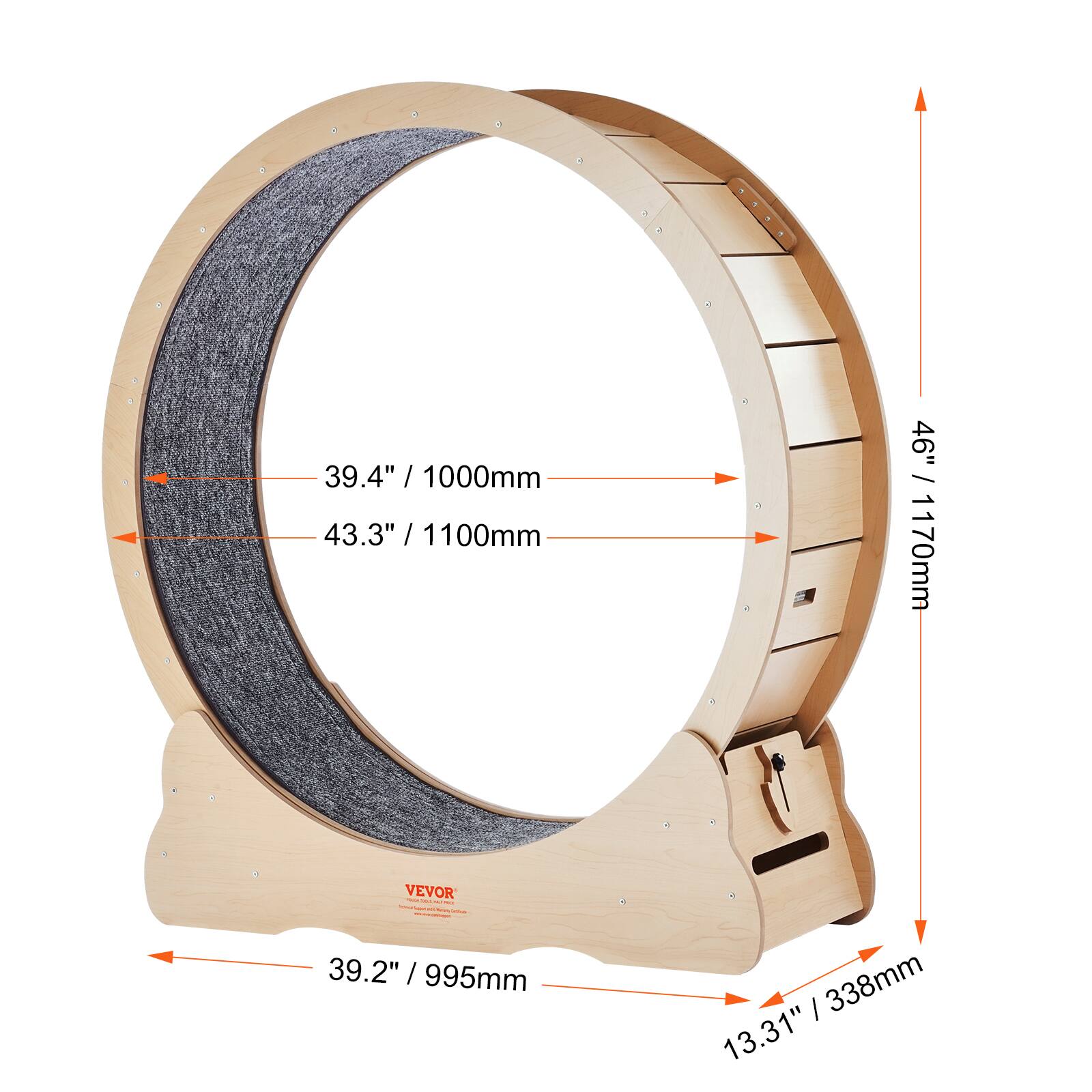 - 39.4" / 1000mm
- 43.3" / 1100mm
- 46" / 1170mm
- 39.2" / 995mm
- 13.31" / 338mm