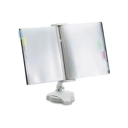 Front. Fellowes - Fellowes Mfg Co. 22300 Letter Size 10-Pockets Plastic Reference Rack - Platinum - Platinum.