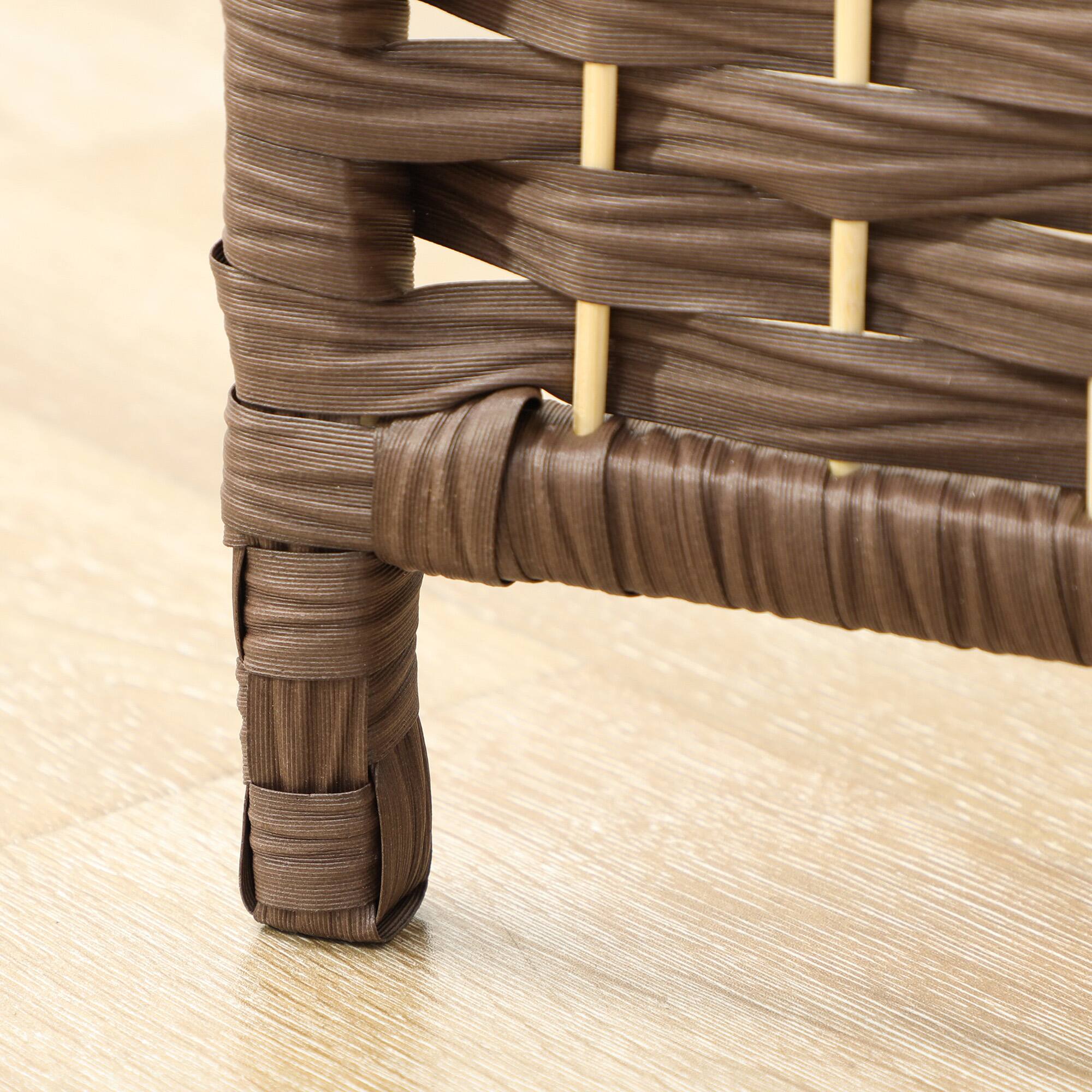 Alt View 8. Homcom - Room Divider, Folding Privacy Screen, Tall Hand-Woven Freestanding Wall Partition for Home Office and Bedroom - Brown.