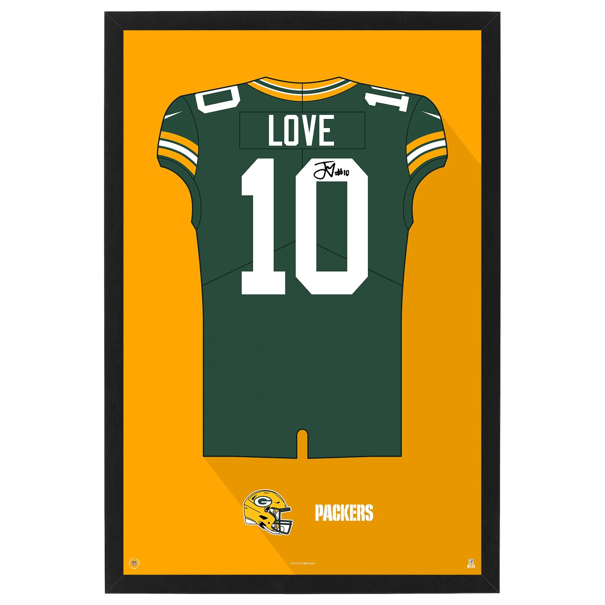 Jordan Love Green Bay Packers Home Jersey Framed Art Print
