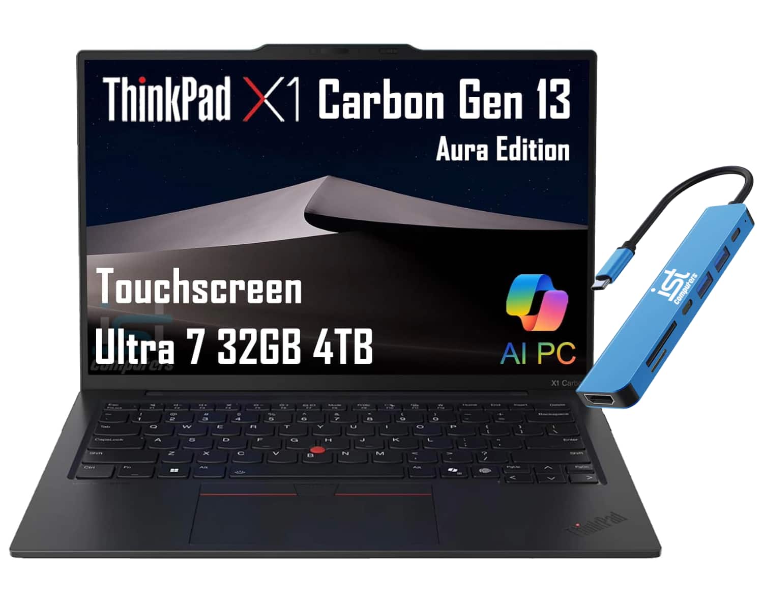 Lenovo - ThinkPad X1 Carbon Gen 13 Aura Edition 14" FHD+ Touch Screen Laptop - Intel Core Ultra 7 with 32GB Memory - 4TB SSD - Black