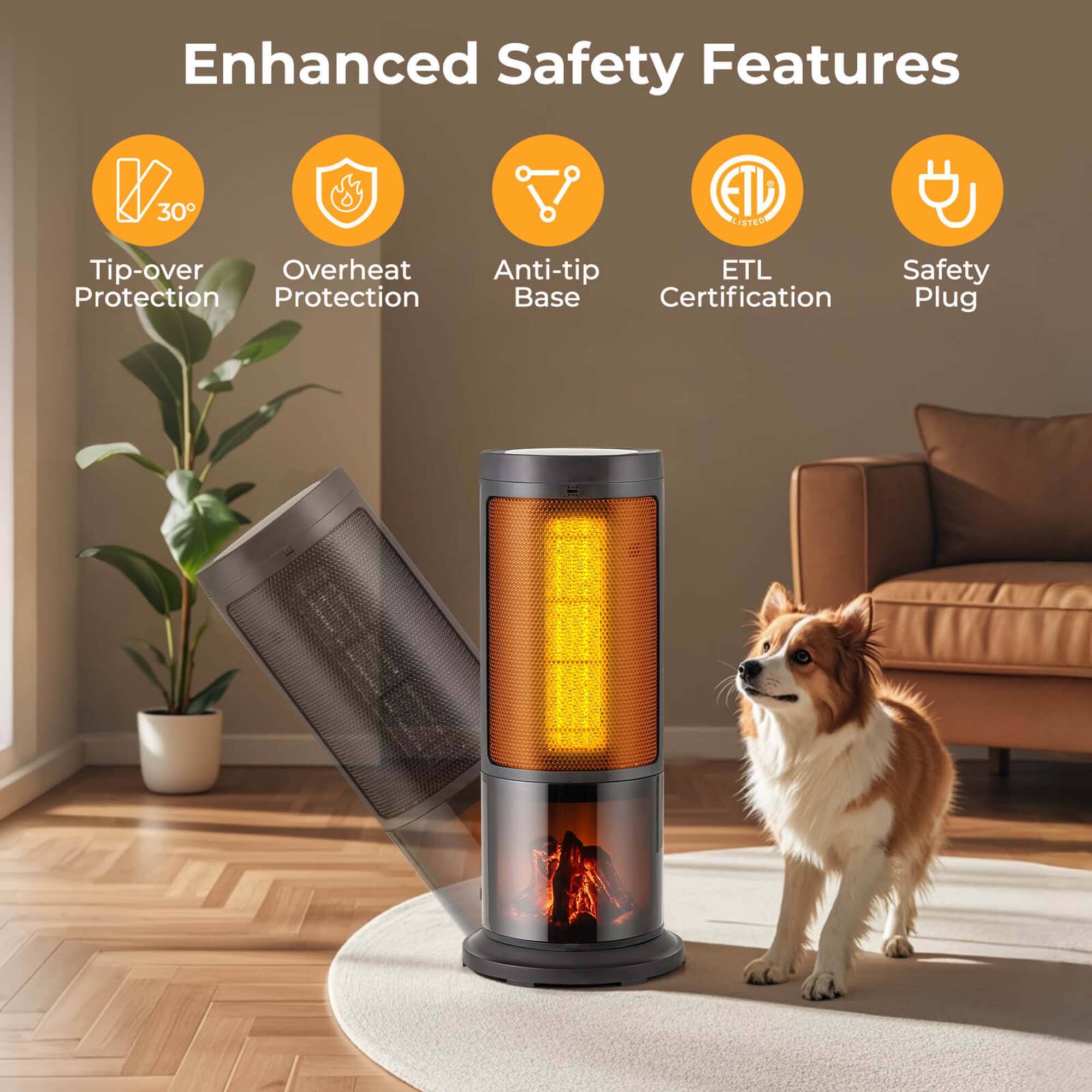 Enhanced Safety Features

- Tip-over Protection
- Overheat Protection
- Anti-tip Base
- ETL Certification
- Safety Plug