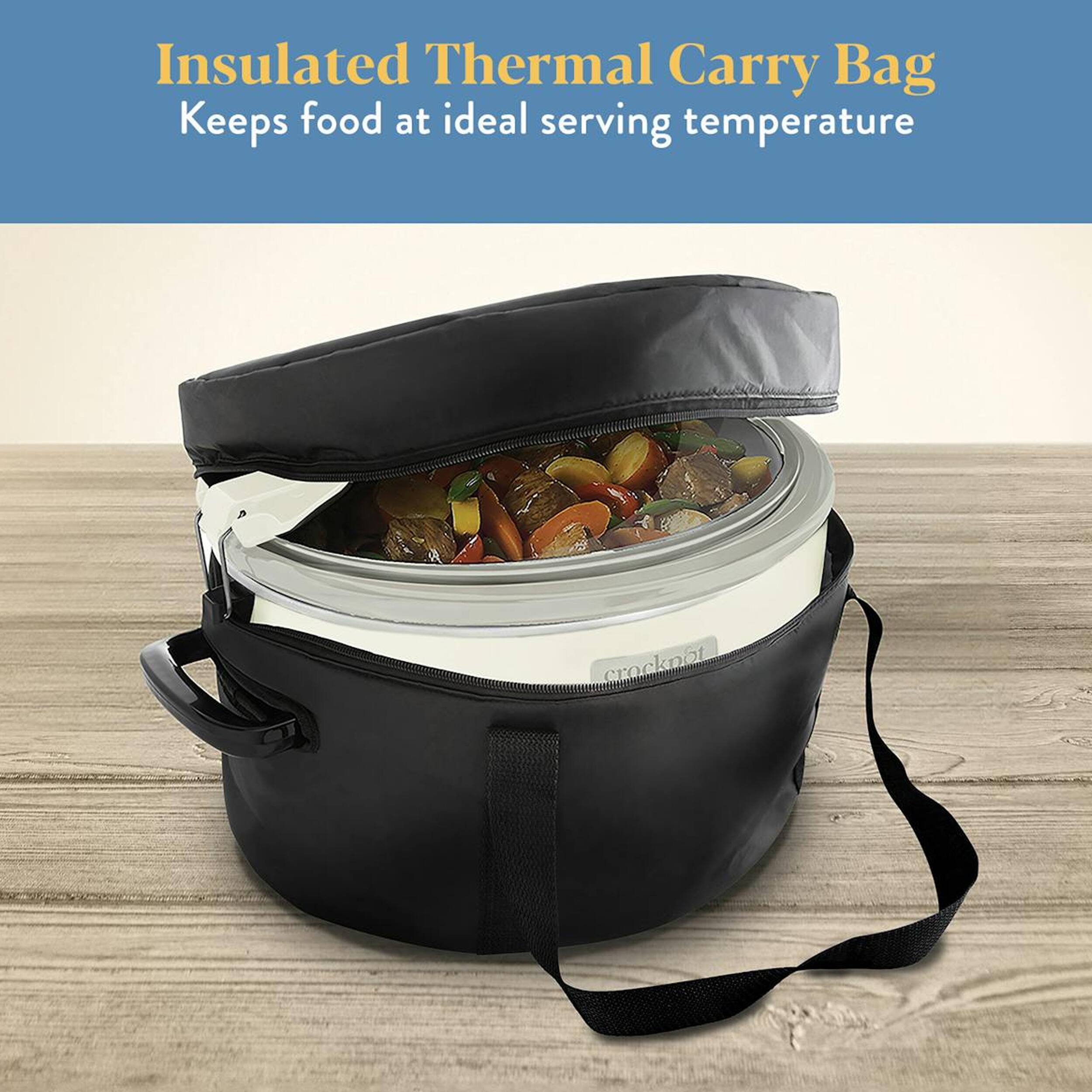 Insulated Thermal Carry Bag  
Keeps food at ideal serving temperature