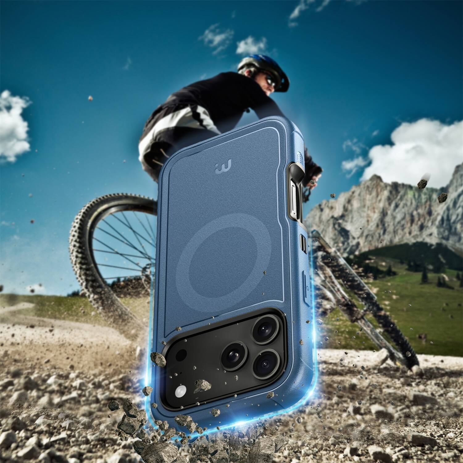 Alt View 3. Mybat Pro - MyBat Pro Maverick Series Rogue Edition MagSafe Case for Apple iPhone 17 Pro - Blue - Blue.