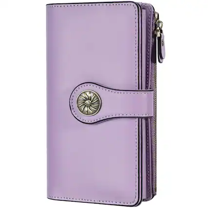 Front. Jadie Link - Women's Wallet Rfid Blocking Trifold Clutch Large Capacity Credit Card Holder Travel Purse Security: make possible yo... - ReNapa Light Purple.