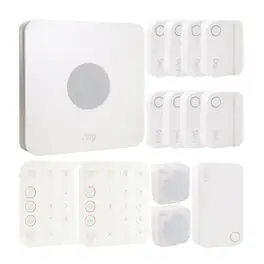 Ring - Alarm 14-Piece Home Security Kit – Wireless System, Works with Alexa - Restored - White