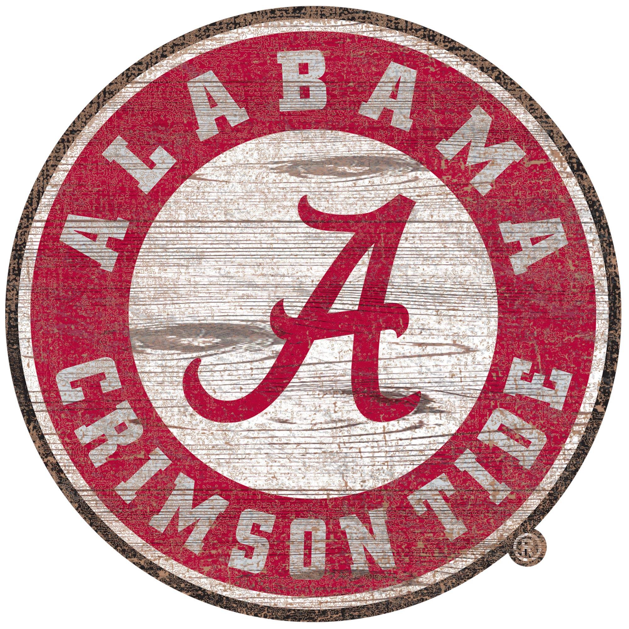 Alabama Crimson Tide Distressed Logo Cutout Sign