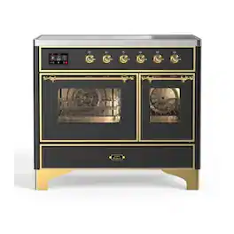 ILVE - Majestic II 40 inch Induction Range with 6 Elements ( Brass Trim) - Graphite Matte