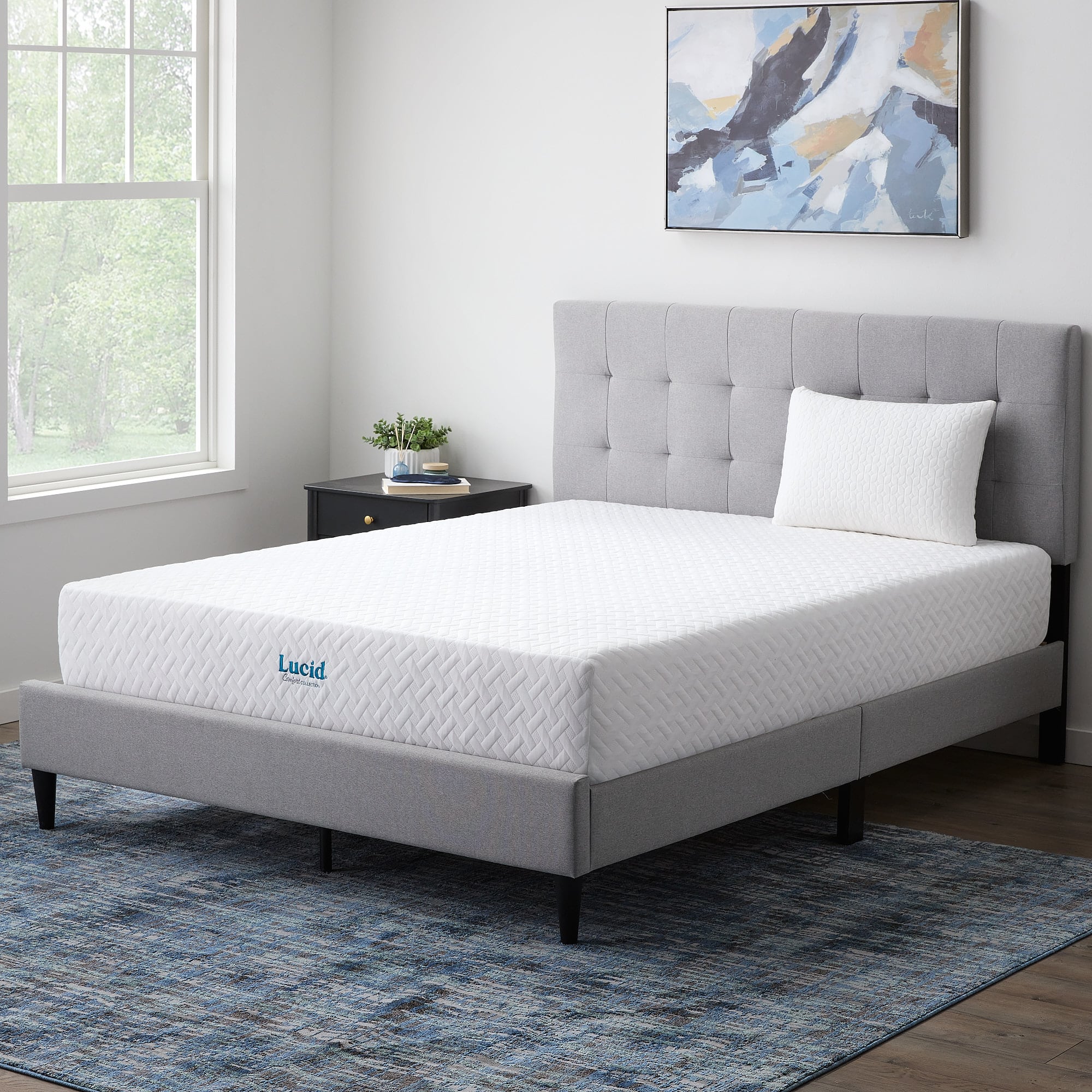 Alt View 12. Lucid Comfort Collection - 10-inch Plush Memory Foam Mattress - Cal King - White.