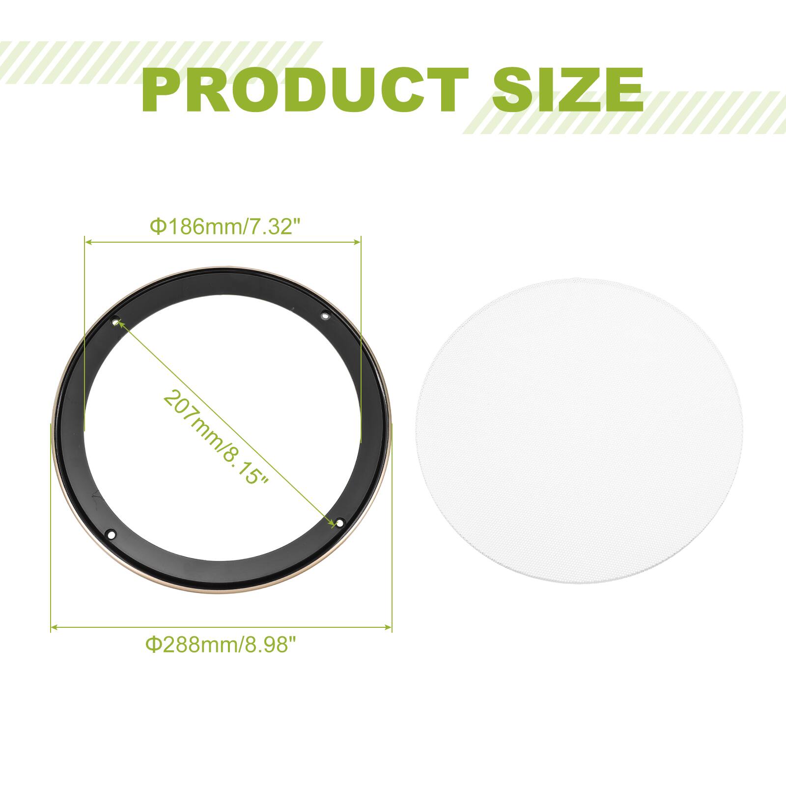 PRODUCT SIZE  
186mm/7.32"  
207mm/8.15"  
288mm/8.98"