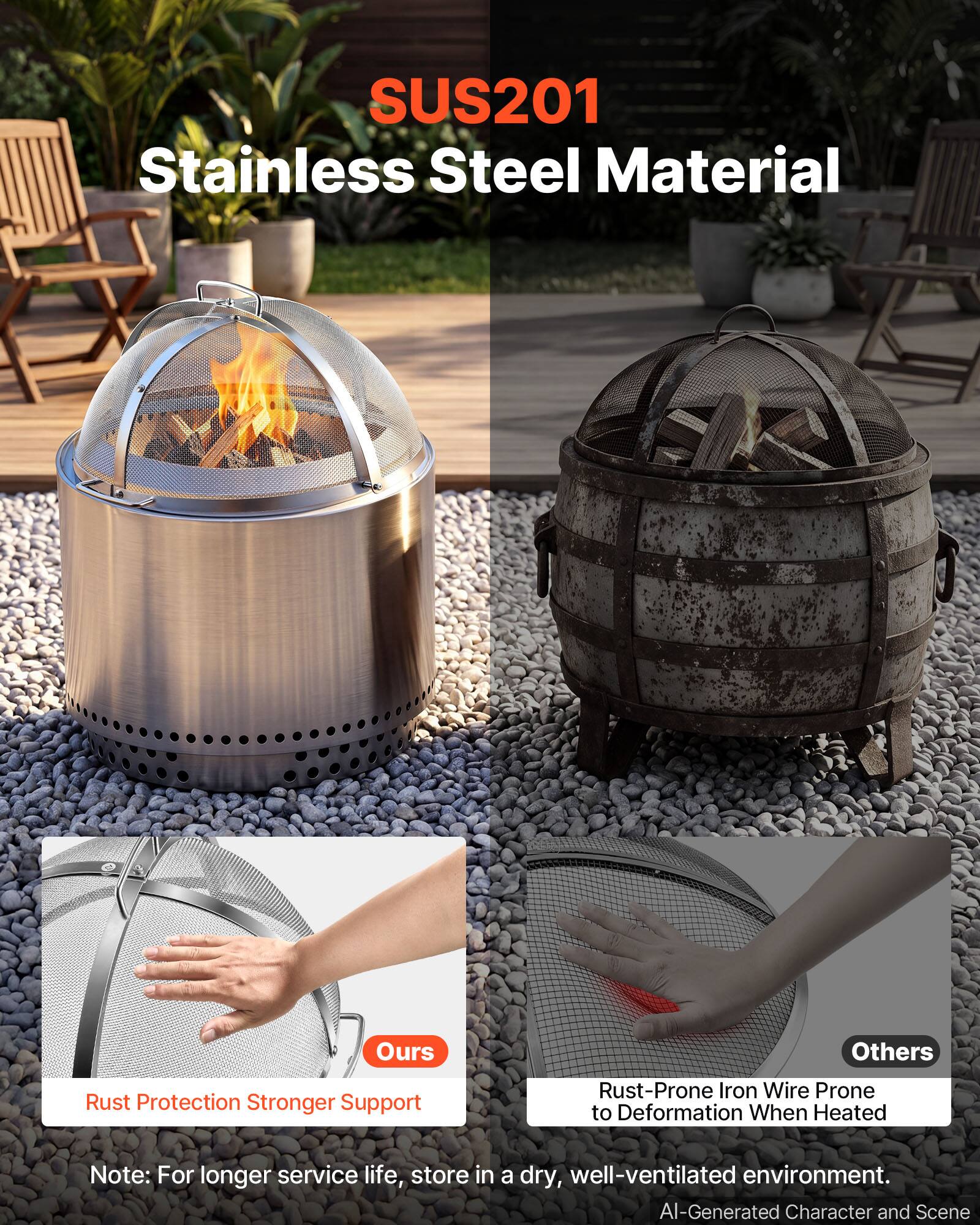 SUS201 Stainless Steel Material

Ours
Others

Rust Protection Stronger Support
Rust-Prone Iron Wire Prone to Deformation When Heated

Note: For longer service life, store in a dry, well-ventilated environment.

AI-Generated Character and Scene