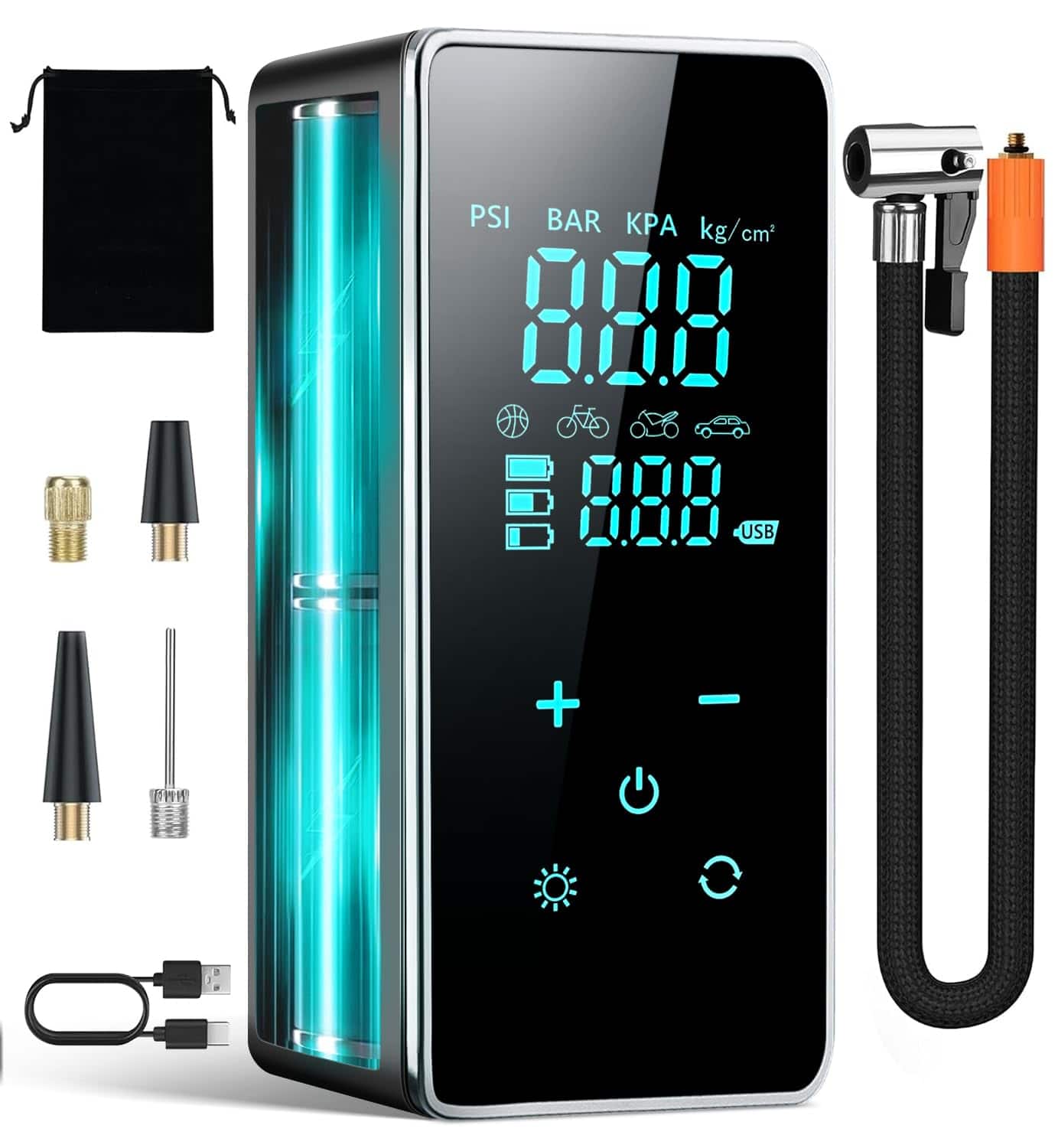 JETRANSPORT - Tire Inflator Portable Air Compressor-18000mah & 150psi Inflator-air Pump Cordless For Car Bike Ball-electr - Default