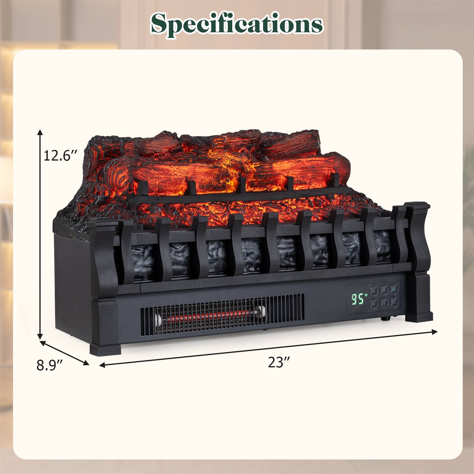 Specifications
12.6"
8.9"
23"