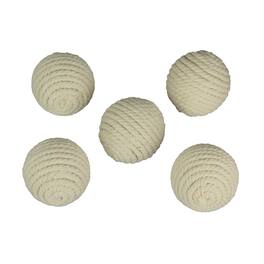 Things2Die4 - Set of 5 Light Brown Rope Decorative Orb Home Decor Ball Centerpiece Vase Filler - Khaki