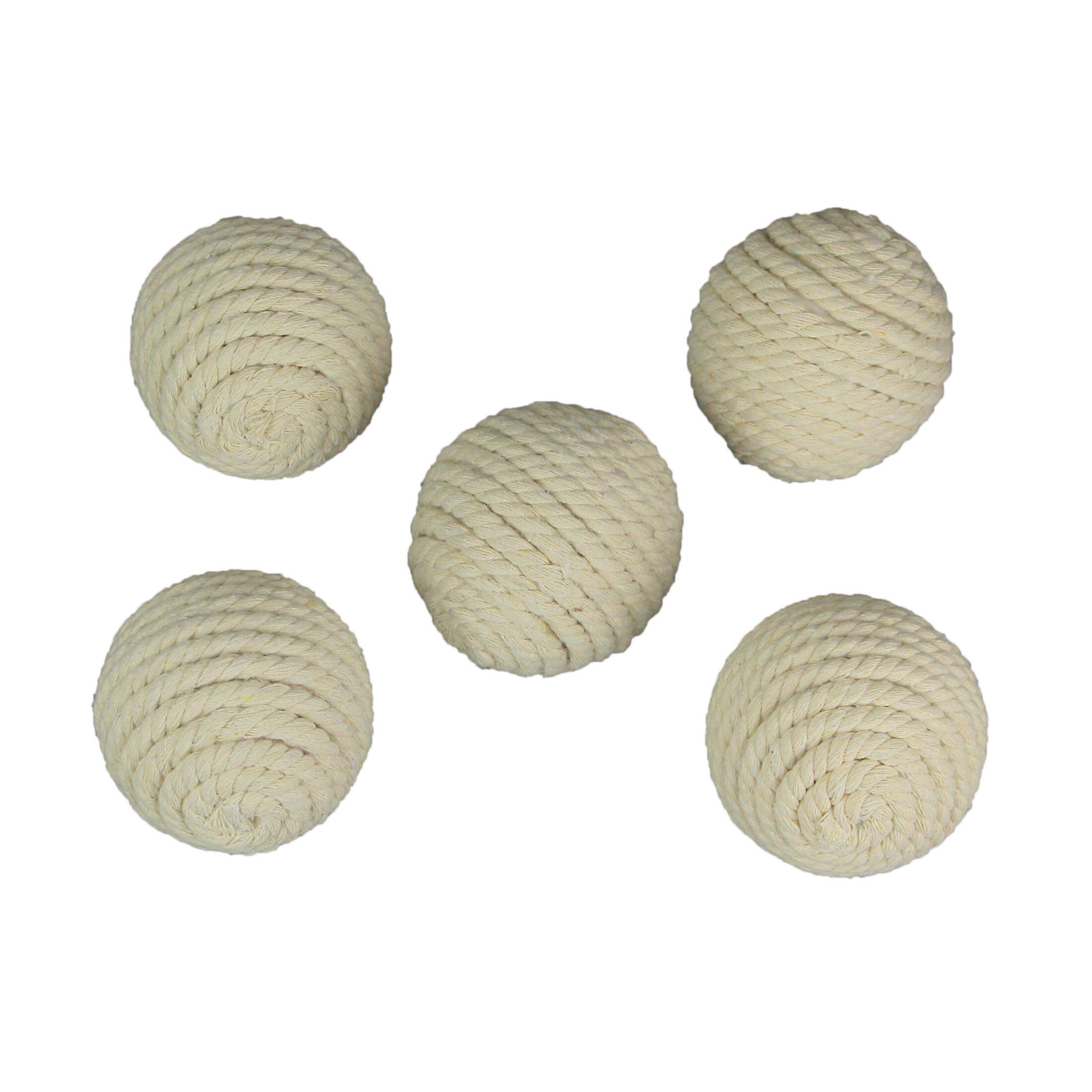 Front. Things2Die4 - Set of 5 Light Brown Rope Decorative Orb Home Decor Ball Centerpiece Vase Filler - Khaki.