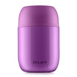 Zulay Kitchen - 16oz Stainless Steel Vacuum Insulated Food Jar for Hot Foods and Soups - Purple