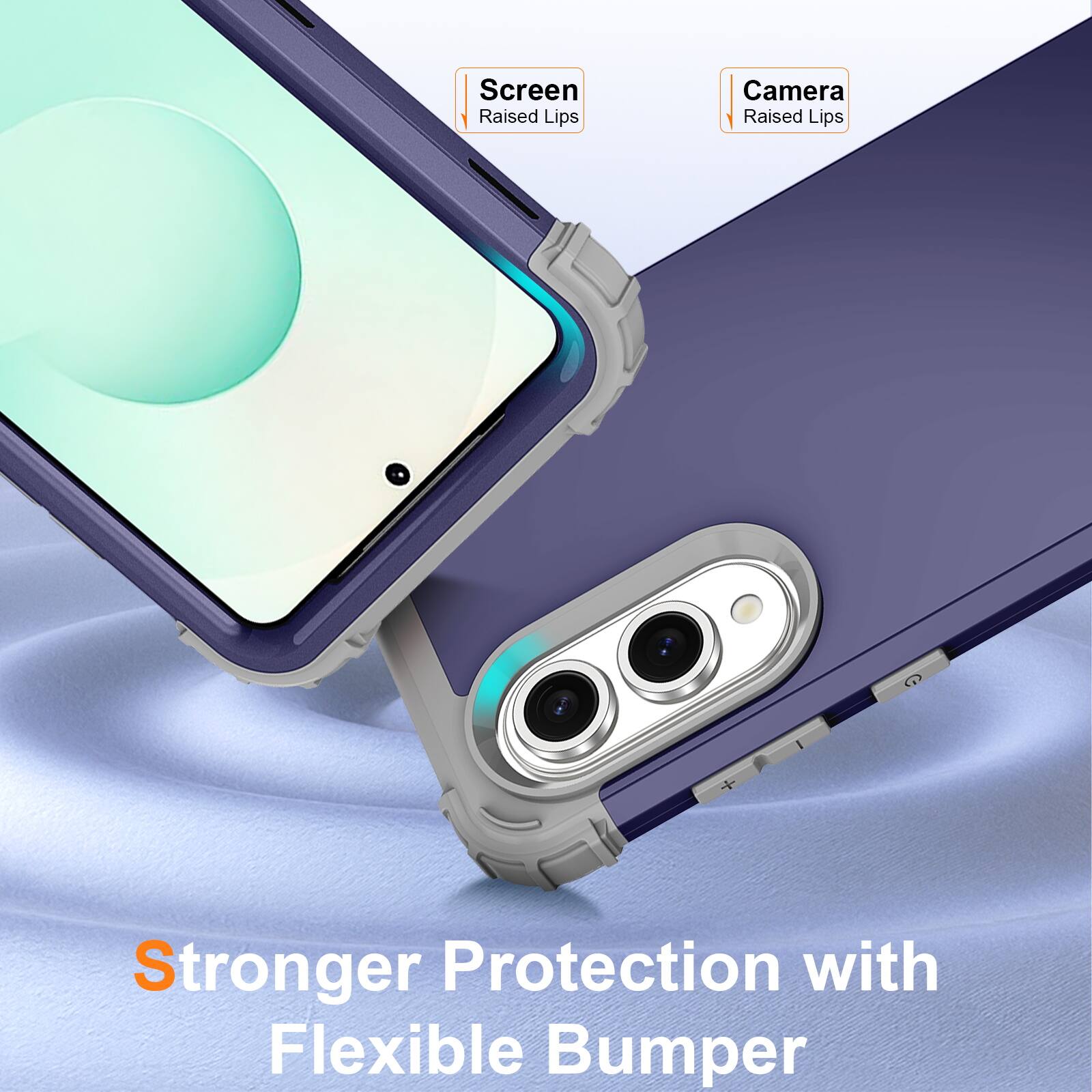 Screen Raised Lips  
Camera Raised Lips  
Stronger Protection with Flexible Bumper