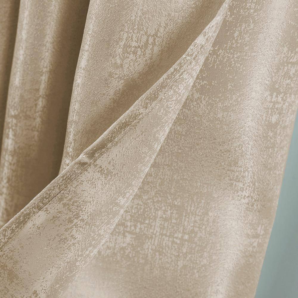 Angle. Olivia Gray - Oliva Gray Nora Embossed Blackout Grommet Panel - 52x90" Gold - Gold.