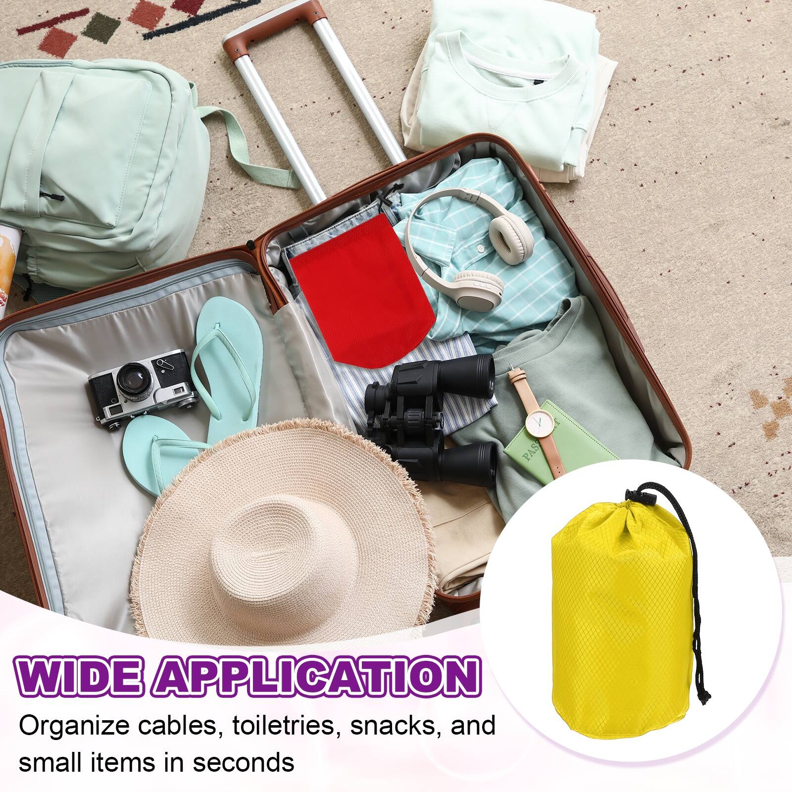 WIDE APPLICATION  
Organize cables, toiletries, snacks, and small items in seconds