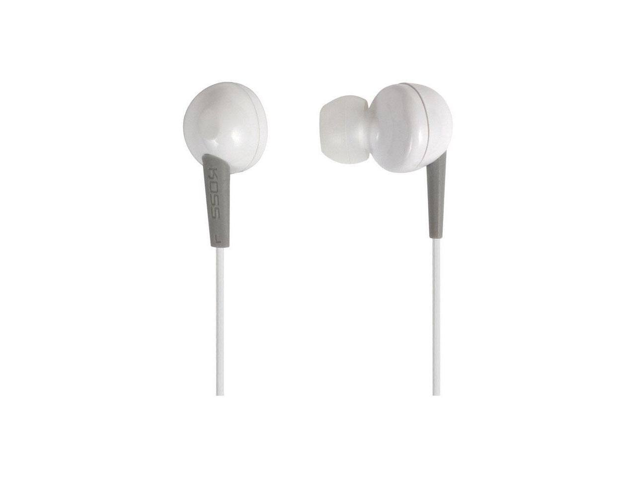 Alt View 4. Koss - KOSS KEB6IW Wired In-Ear Earbud Headphones with Microphone Enhanced driver w/3cushion, White - White.