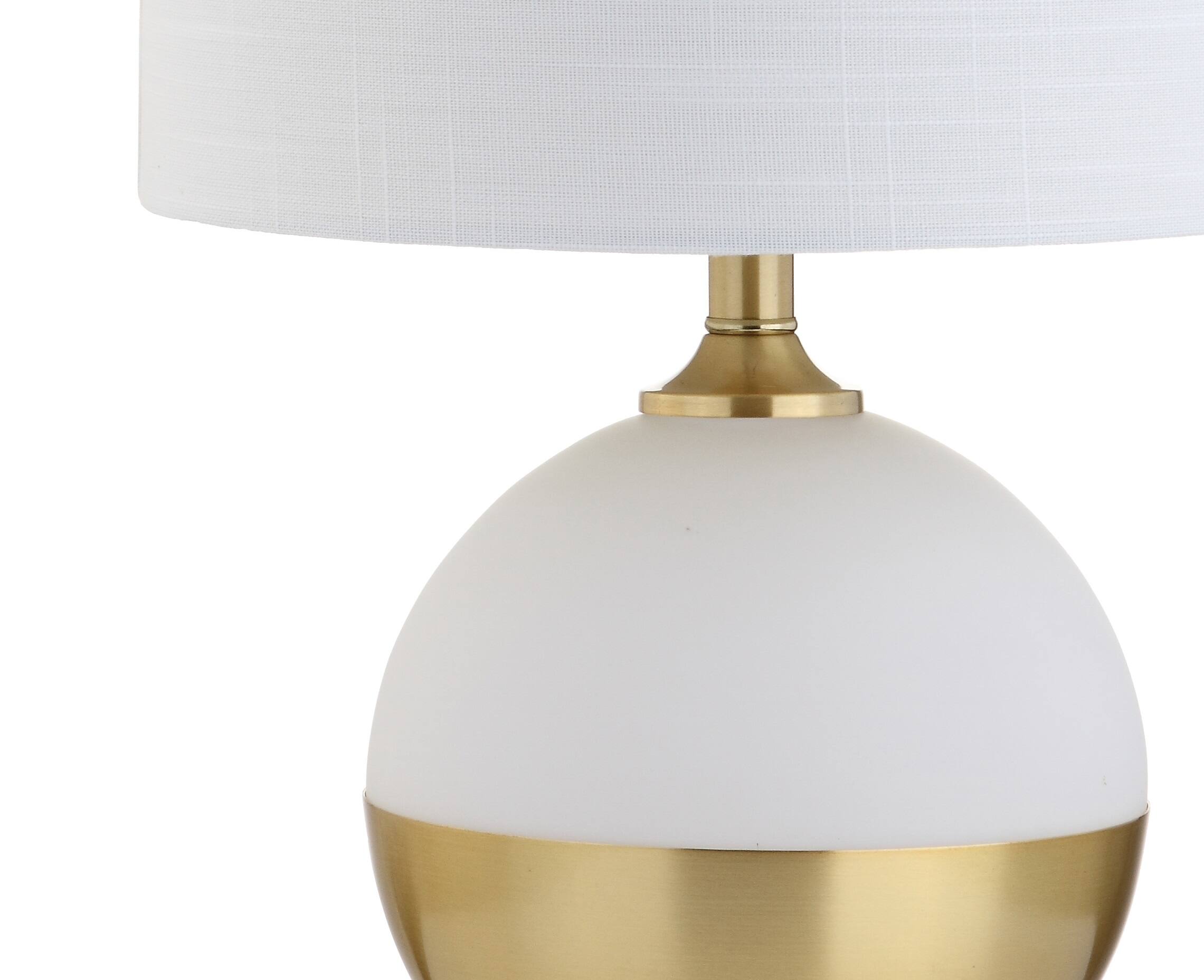 Alt View 6. Jonathan Y - Carr 23.5" Ceramic/Metal LED Table Lamp, White/Brass - White/Brass.