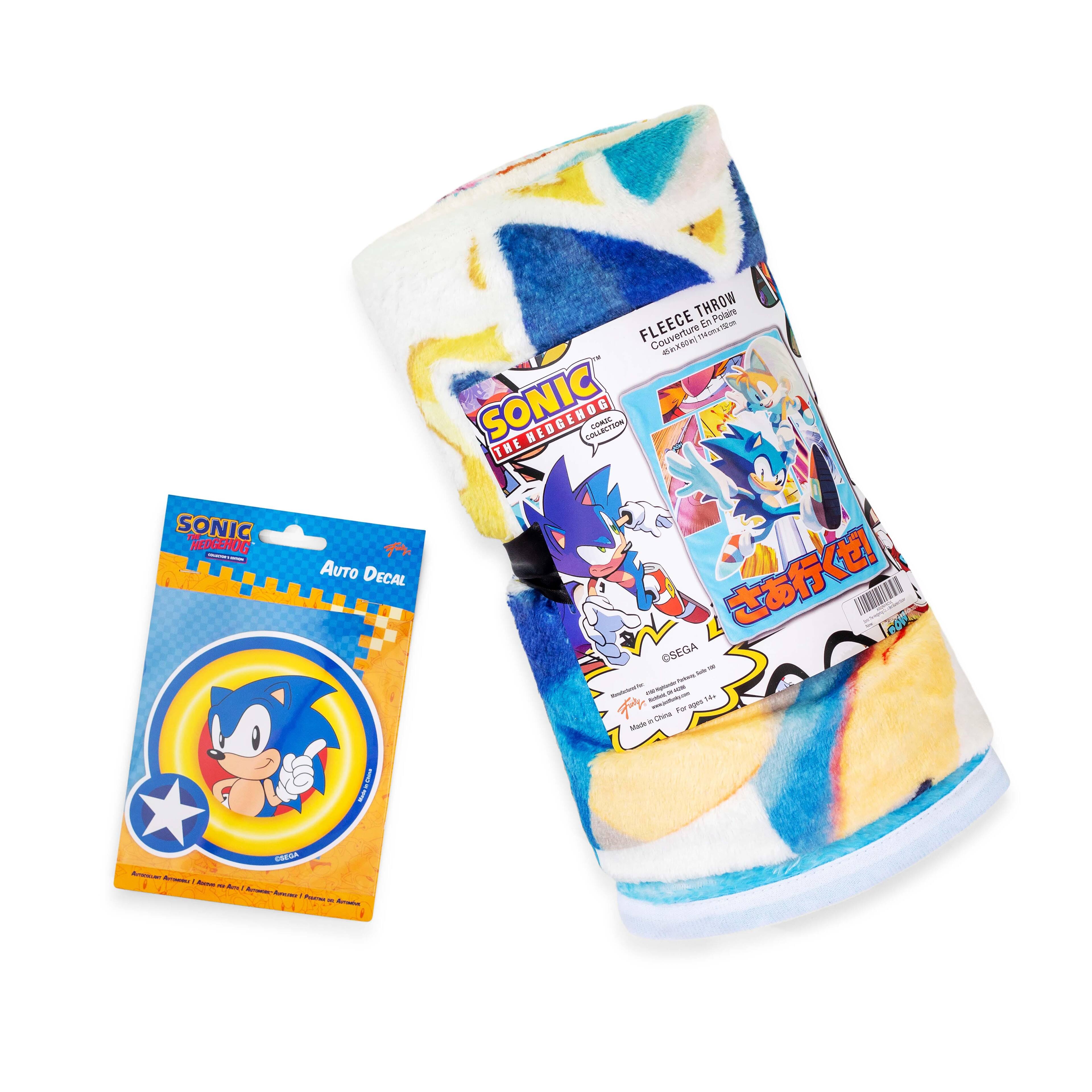 SONIC THE HEDGEHOG - AUTO DECAL THROW FLEECE de m TH1S - SONIC THE HEDGEHOG - SEGA - 5a - For ng Machine - SEGA