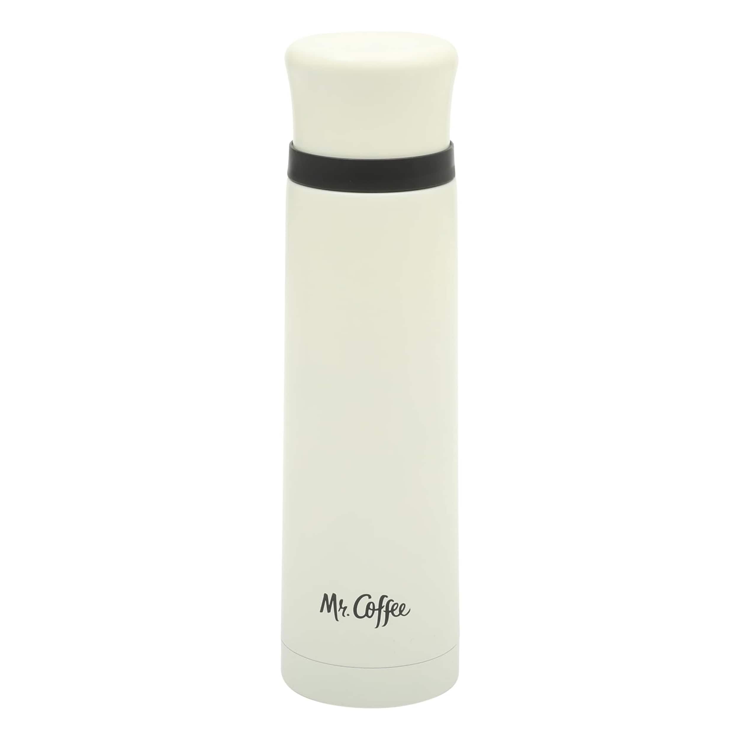 Mr. Coffee - Silverleaf 23 oz Stainless Steel Double Wall Vacuum Insulated Travel Mug - White