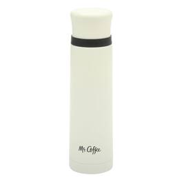 Mr. Coffee - Silverleaf 23 oz Stainless Steel Double Wall Vacuum Insulated Travel Mug - White