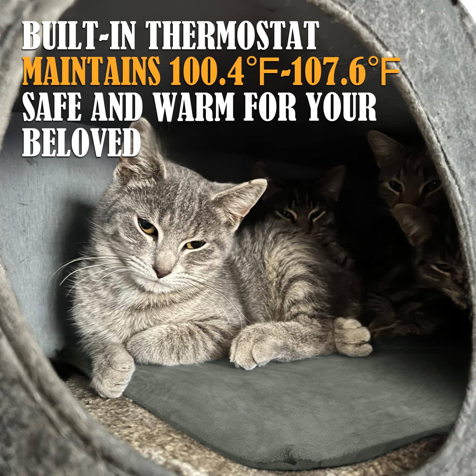 BUILT-IN THERMOSTAT  
MAINTAINS 100.4°F-107.6°F  
SAFE AND WARM FOR YOUR BELOVED