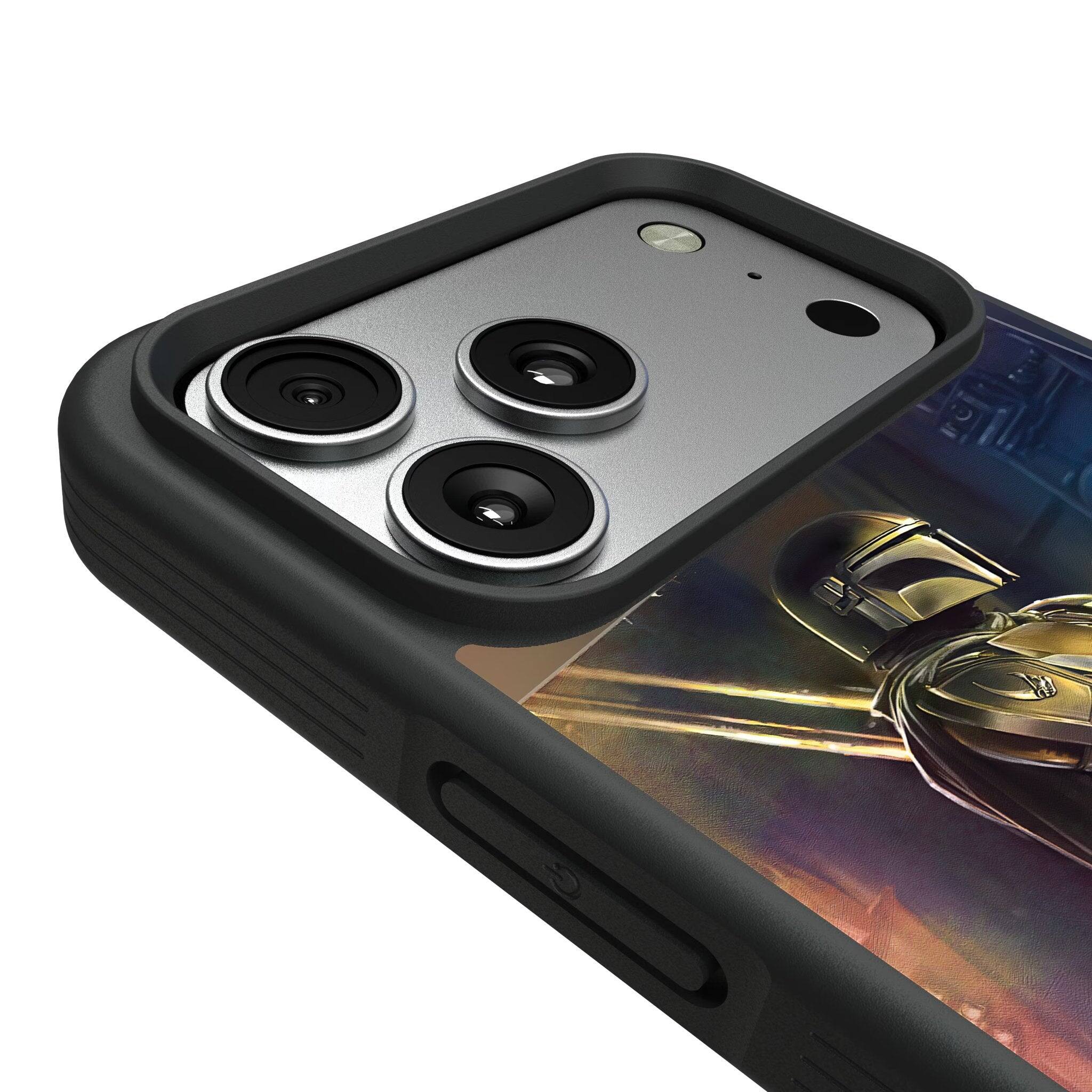 Left. Keyscaper - Star Wars: The Mandalorian Portrait Bump Phone Case - Apple iPhone Air - Din Djarin.